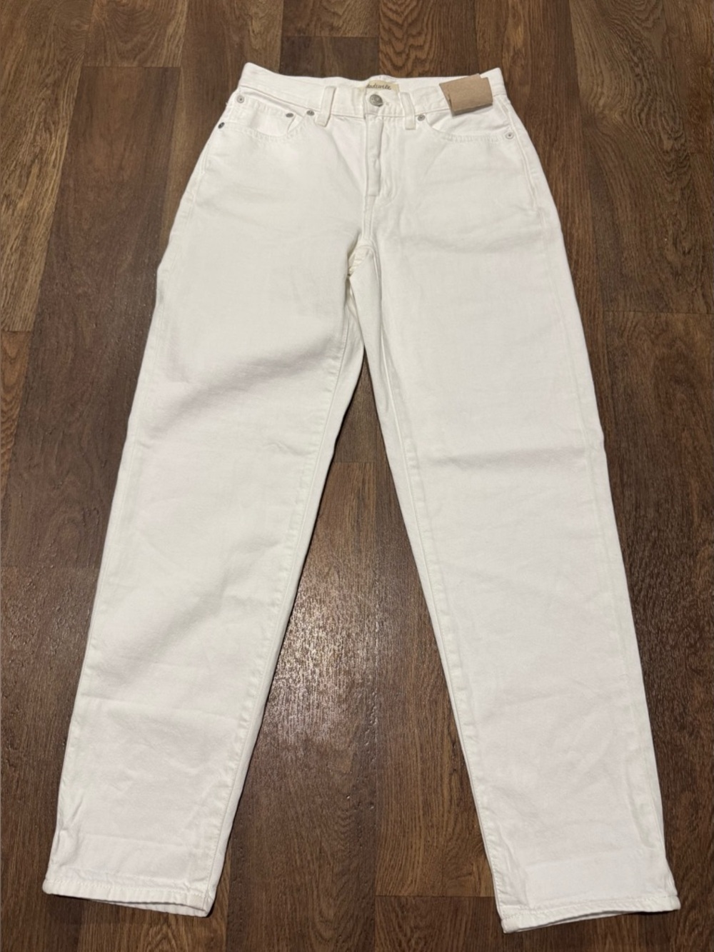 Madewell The Slouchy Boyjean White Denim Jeans Size 23 NEW - Picture 2 of 9
